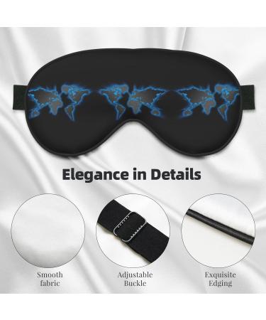 World Map Light Blocking Eye Mask - Soft Adjustable Sleep Mask for Travel & Yoga - Buy Online on GoSupps.com