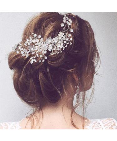 TSHAOUN Pearl Bridal Tiara Wedding Accessories Bridal Flower Side Hairpin Flower Bridal Wedding Hair Accessories Bridal Hair Accessories Ladies and Girls Hair Styling Accessories(1 Piece) - Buy Online on GoSupps.com