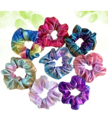 Lurrose 8pcs Glitter Scrunchies - Colorful Ponytail Holders for Women Girls Teens & Kids | Best Hair Accessories - International Shipping Available - Buy Online on GoSupps.com