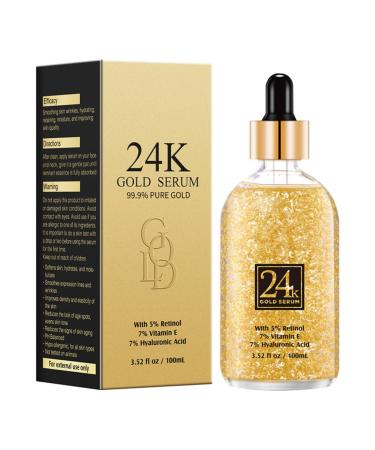 24k Gold Serum 24K Gold Anti Aging Face Serum Moisturizer 24K Gold Collagen Lifting Serum 24K face Gold Serum Aide l'hydratation et la fermet de la peau Anti- ge Anti-rides
