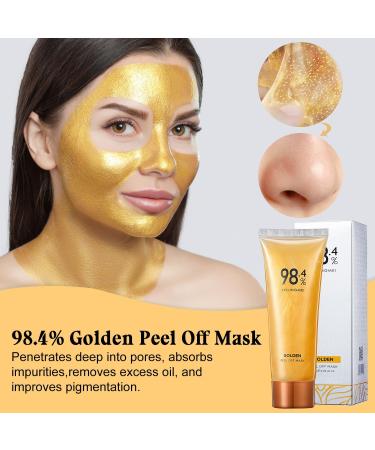 24K Gold Peel Off Mask | 98.4% Pure Gold Facial Mask | Deep Cleansing & Moisturizing | Blackhead Remover & Fine Lines Reduction - Buy Online on GoSupps.com