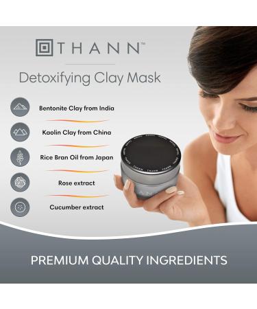 THANN Detoxifying Facial Clay Mask - Pore Minimizing Bentonite Clay with Rice Bran Oil & Rose Extracts | Oil Control & Skin Detox | Paraben & Alcohol Free (100g - Buy Online on GoSupps.com