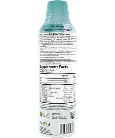 Aurora Nutrascience Mega-Liposomal B-Complex+ | Organic Fruit 16 fl oz - Superior Absorption - Buy Online on GoSupps.com