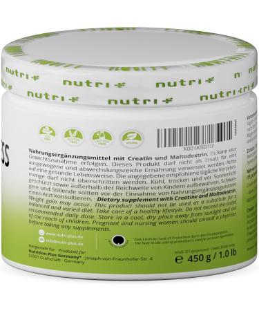 Creatin Matrix Powder - Creapure with Carbohydrates for Quick Absorption | Vegan Creatine Monohydrate 450g - Nutri + Creatine Express - Buy Online on GoSupps.com