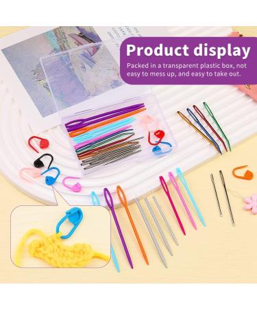 Plastic Sewing Needles Set - 45 Pcs Large Eye Blunt Bent Tapestry Needles for Knitting Crochet - Buy Online on GoSupps.com