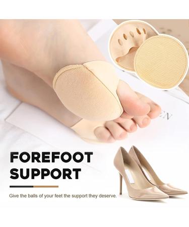 Women's Reusable Honeycomb Fabric Forefoot Pads - Soft Ball of Foot Cushions for Fatigue Relief and Metatarsal Pain Prevention - Invisible Socks for Comfort - 1 Pair (Beige) - Buy Online on GoSupps.com