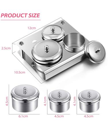3 Piece Stainless Steel Acrylic Liquid & Nail Powder Container Set - Buy Online on GoSupps.com