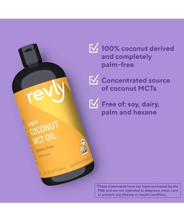 Revly 100% Coconut MCT Oil 32oz - Premium Quality, Pure and Natural - Amazon Brand - Buy Online on GoSupps.com