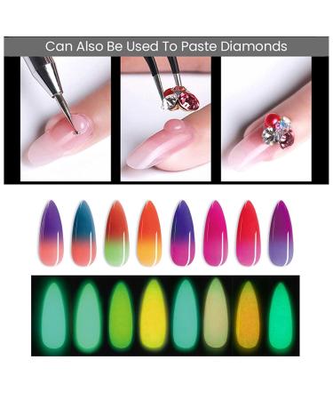 Monochrome Nail Extension Starter Set | Glow-in-the-Dark Gel & Rhinestone Glitter for Beginners - Nail Art Design #03 - Buy Online on GoSupps.com