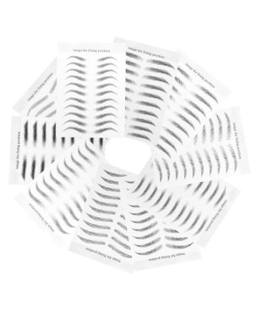 Housoutil 10 Sheets Imitation Eco Eyebrow Sticker Stickers Natural Sticker False Eyebrows Cosmetics Make up 3d 21.5X14cm Black