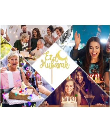 18 PCS Eid Mubarak Cake Topper Eid Mubarak Cupcake Toppers Muslim Mubarak Glitter Cake Decorations Ramadan Kareem Party Eid Decorations Birthday Cupcake Toppers - Buy Online on GoSupps.com
