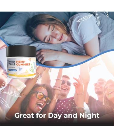 Hemp Gummies 500mg - Max Strength for Adults - Chill, Inflammation, Natural Pain, Restful Sleep (25mg Gummy) - by Hemp and Hand - Buy Online on GoSupps.com
