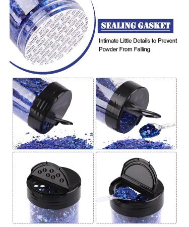 EBANKU Chunky Glitter 100g Holographic Blue - Multi Purpose Laser Flake for Resin Crafts, Nails, and Cosmetics - Hexagon Shape - Buy Online on GoSupps.com