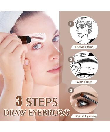 Eyebrow Stamp Stencil Kit with 10 Style Stencils - Waterproof Long Lasting Brow Makeup Definer in Black - Buy Online on GoSupps.com
