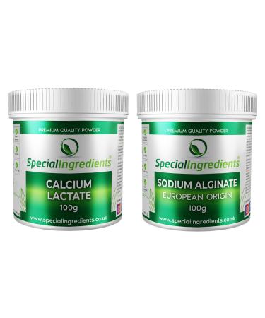 Special Ingredients Special Ingredients Calcium Lactate & Sodium Alginate 2x100g - Molecular Gastronomy Kit for Spherification & Reverse Spherifi