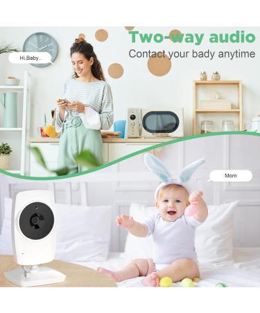 Pasuidu 3.2 inch Baby Monitor with Camera 2.4 GHz Eco Mode Lullabies 2x Zoom Temperature Display & VOX | International Shipping - Buy Online on GoSupps.com