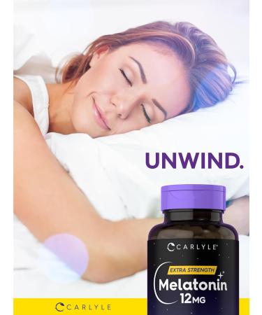 Carlyle Melatonin 12 mg | 180 Softgel Capsules | Adult Extra Strength Support Supplement | Non-GMO Gluten Free - Buy Online on GoSupps.com