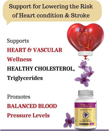 EXIR Saffron Extract Supplements 60-Tablets - Digestion & Energy Support | Memory & Concentration Boost - Buy Online on GoSupps.com