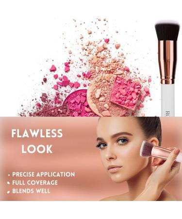 Rose Vanilla Make Up Brush Foundation Kabuki Flat Top - Perfect For Blending Liquid Cream or Flawless Powder Cosmetics - Buffing Stippling Concealer - Premium Quality Synthetic Dense Bristles! - Buy Online on GoSupps.com