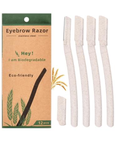 Volumoon 12 pieces of eyebrow eyebrow formers face razor women eyebrows shaver for women face eyebrow razor razor for face and body for women and men
