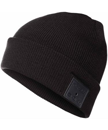 Foxelli Bluetooth Beanie  Wireless Beanie Hat with Headphones for Men & Women Black