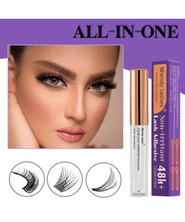 Premium Lash Glue - Fast Drying Clear Adhesive for Cluster & Strip Eyelash Extensions (5ML) - Strong Hold & Sensitive Formula - Buy Online on GoSupps.com