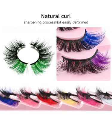 Uranian Colored 8D Russian False Eyelashes - 8 Pairs of Fluffy Faux Mink Lashes for Women & Girls | Colorful Extension EyeLashes for Volume & Drama - Buy Online on GoSupps.com