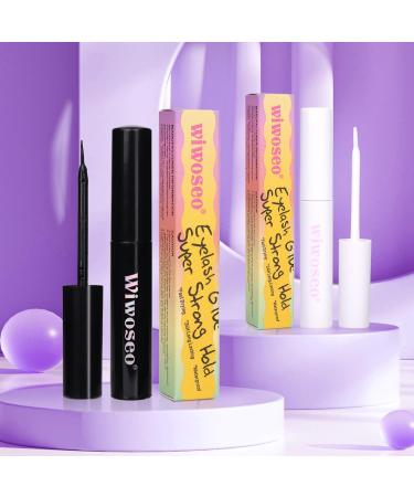 Super Strong Hold Lash Glue - Waterproof Black Eyelash Adhesive for Strip & Cluster Lashes | Fast Drying 5ml - Wiwoseo - Buy Online on GoSupps.com