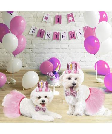Legendog Dog Tutu Skirt & Birthday Party Supplies - Pink Girl Dog Birthday Outfit with Hat, Bowtie & Dress for Small Dogs - Buy Online on GoSupps.com
