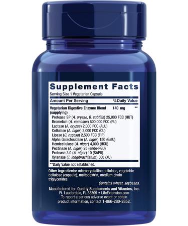 Buy Life Extension Enhanced Super Digestive Enzymes - 60 Vegetarian Capsules for Optimal Digestion - Buy Online on GoSupps.com