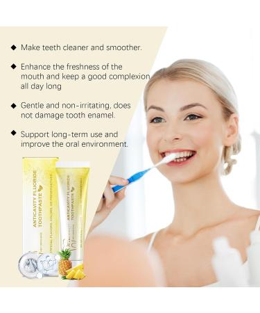 Pineapple Flavor Toothpaste Mild Fresh Fruit Scent Daily Oral Care Teeth Cleaning & Whitening Gentle for Sensitive Gums Prevents Tartar(1PCS) 1 Fl Oz (Pack of 1) - Buy Online on GoSupps.com
