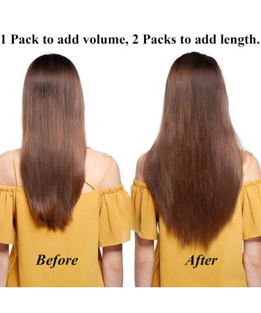 Buy Dark Brown Clip-In Hair Extensions | Thick Real Human Hair Weft 22 | 100g for Volume - Buy Online on GoSupps.com