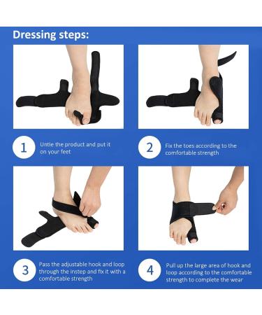 Entatial Bunion Corrector - 1pc Transpiration Hallux Valgus Corrector | Black SBR Foot Support for Comfort & Correction - Buy Online on GoSupps.com