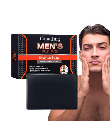 Hongjingda Carbon Soap Activated Charcoal Soap Activated Charcoal Soap Black Soap for Face Body Hair Organic Shea Butter Vitamin E Natural Soap for Men