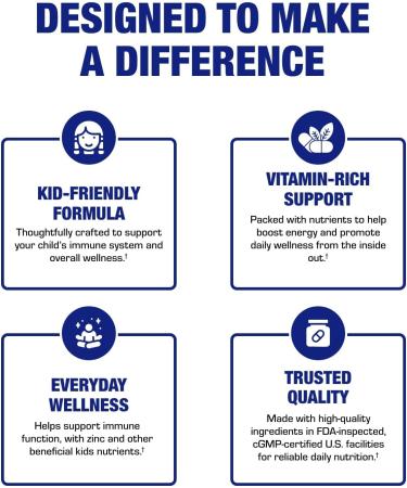 25-in-1 Kids Chewable Multivitamin - Clinically Formulated Kids Multivitamin with Iron Magnesium Vitamins A B Complex C D E Antioxidant Rich Fruit Extracts & More - Made in The USA - 1 Month Supply - Buy Online on GoSupps.com