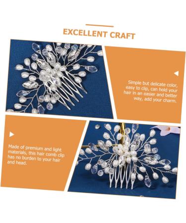 Didiseaon Bridal Pearl Comb Rhinestone Hair Comb Rhinestone Hair Clip Hair Accessories for Bride Bridal Hair Clip Bridal Headpiece Barrettes for Girls Women's Manual Abs Hair up - Buy Online on GoSupps.com