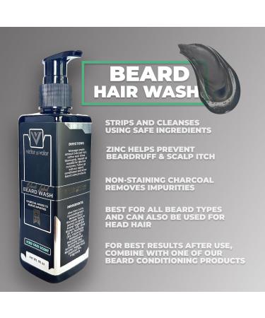 Buy Premium Beard Wash Shampoo with Charcoal & Zinc - Cleanse Hair & Boost Scalp Health - Buy Online on GoSupps.com