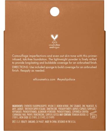 e.l.f. Camo Powder Foundation Deep 530 W | Primer-Infused Lightweight Formula | Long-Lasting Medium-to-Full Coverage | 8g Pack - Buy Online on GoSupps.com