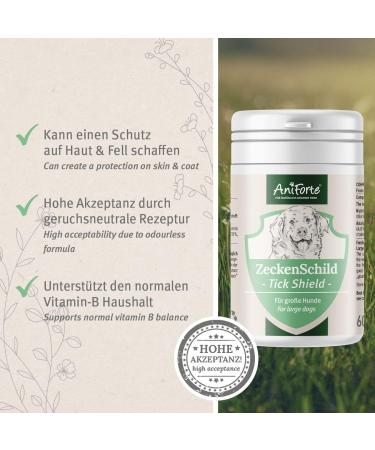 AniForte Tick Shield Tablets Dogs 60pcs - Natural Tick & Flea Treatment for Large Dogs | Easy-to-Use & Effective Repellent for Tick Protection | Chemical-Free Alternative to Flea Killer Sprays - Buy Online on GoSupps.com