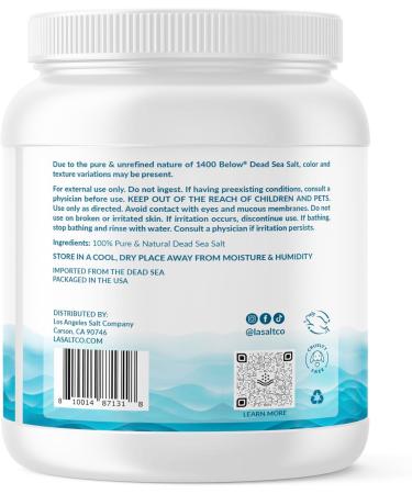 1400 Below Dead Sea Salt - Fine Grain Foot & Spa Bath Soak | Exfoliating Body Scrub | 100% Pure Mineral-Rich for Muscle Relief - Buy Online on GoSupps.com