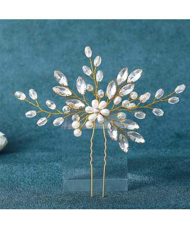 Unicra Rhinestone Bridal Hair Pins - Gold Wedding Hair Accessories for Women - Buy Online on GoSupps.com
