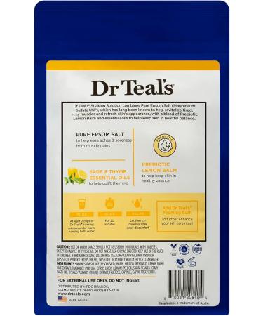 Dr Teal's Solution de trempage au sel d'Epsom pur - M lisse pr biotique aux huiles essentielles - 1 36 kg M lisse aux huiles essentielles - Buy Online on GoSupps.com