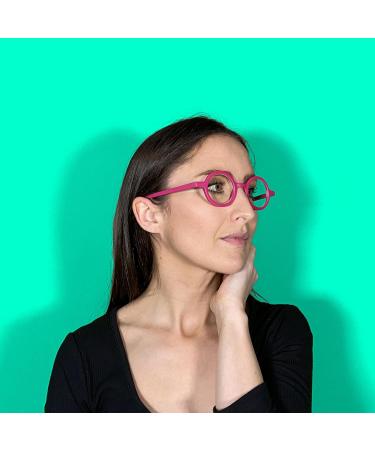 Moley London Pink Reading Glasses 1.5x - Stylish Round Readers with Spring Hinges - Buy Online on GoSupps.com
