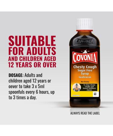 Covonia Chesty Cough Sugar Free Syrup 150ml - Clear Stubborn Mucus & Chesty Coughs - Buy Online on GoSupps.com