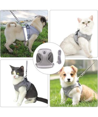 Kitten Harness Cat Harness Cat Lead and Harness Set Kitten Lead and Harness Set for Walking Travel Escape Proof Vest Harnesses for Small Animals Rabbit Mouse Cats XS Grey - Buy Online on GoSupps.com