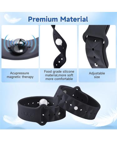 LYJEE Motion Sickness Bands - Anti-Nausea Wristbands for Adults & Kids | Morning Sickness Relief Acupressure for Travel (Black - Buy Online on GoSupps.com