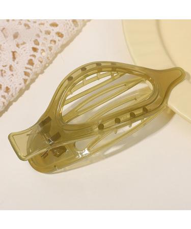 Streysisl Ponytail Decorative Hair Clip Ponytail Duckbill Hairpin | Long Hair Clips for Styling - Long Hair Shower Clips for Teen Girls Women Styling Translucent olive green - Buy Online on GoSupps.com