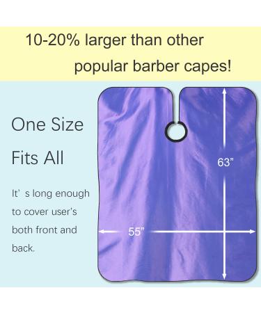 Iusmnur Professional Barber Cape - Adjustable Metal Clip, 55 x 63 inches, Purple - Buy Online on GoSupps.com