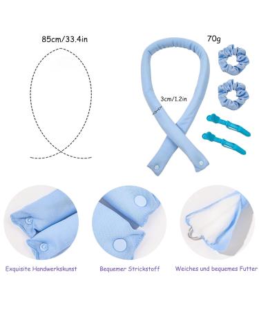 Shop Heat-Free Lock Winders - Silk Curling Bands for Safe Non-Slip Curly Hairstyles (Blue) - Buy Online on GoSupps.com
