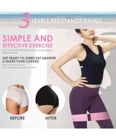3 Levels Fabric Resistance Bands Set | Booty Bands for Legs & Butt | Non-Slip Exercise Loop Bands for Men & Women - Buy Online on GoSupps.com